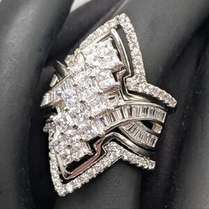 NWOT - 5 Piece Ring Set, CZ, Sterling Silver, Size 6, Stunning!